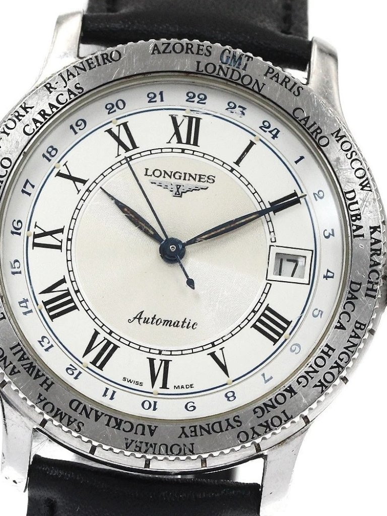 Longines Lindbergh Gmt L26114 Silver  White Dial Automatic Mens Watch884994